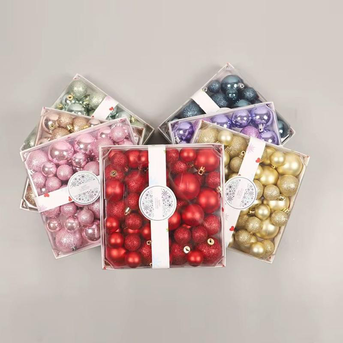 (Net) Rose Gold Christmas Tree Balls