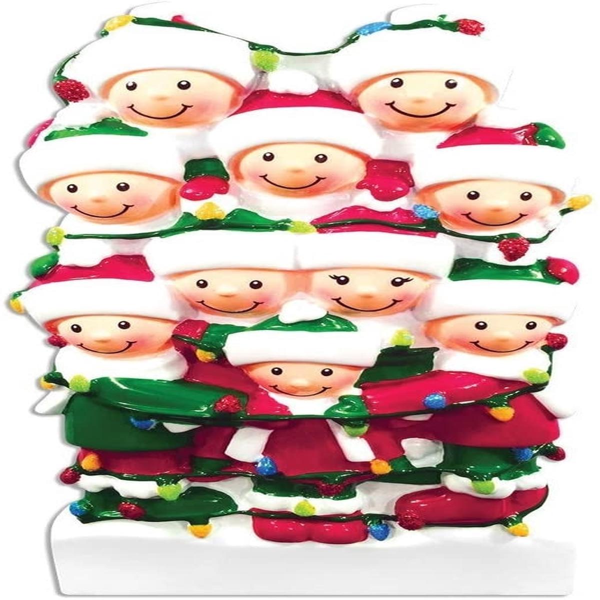 10-In-A-Family Christmas Tree Decoration with Customizable Light String