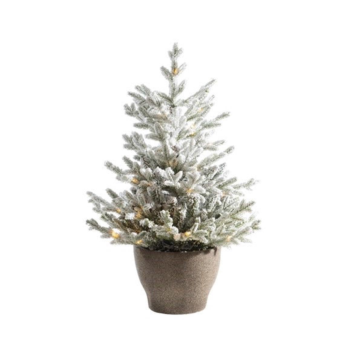 120cm Snow-Covered Norway Christmas Tree with Base and MicroLED