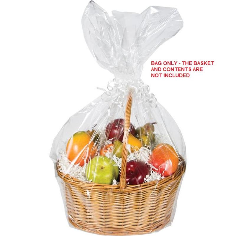 12/Case Bulk Large Clear Basket Bags