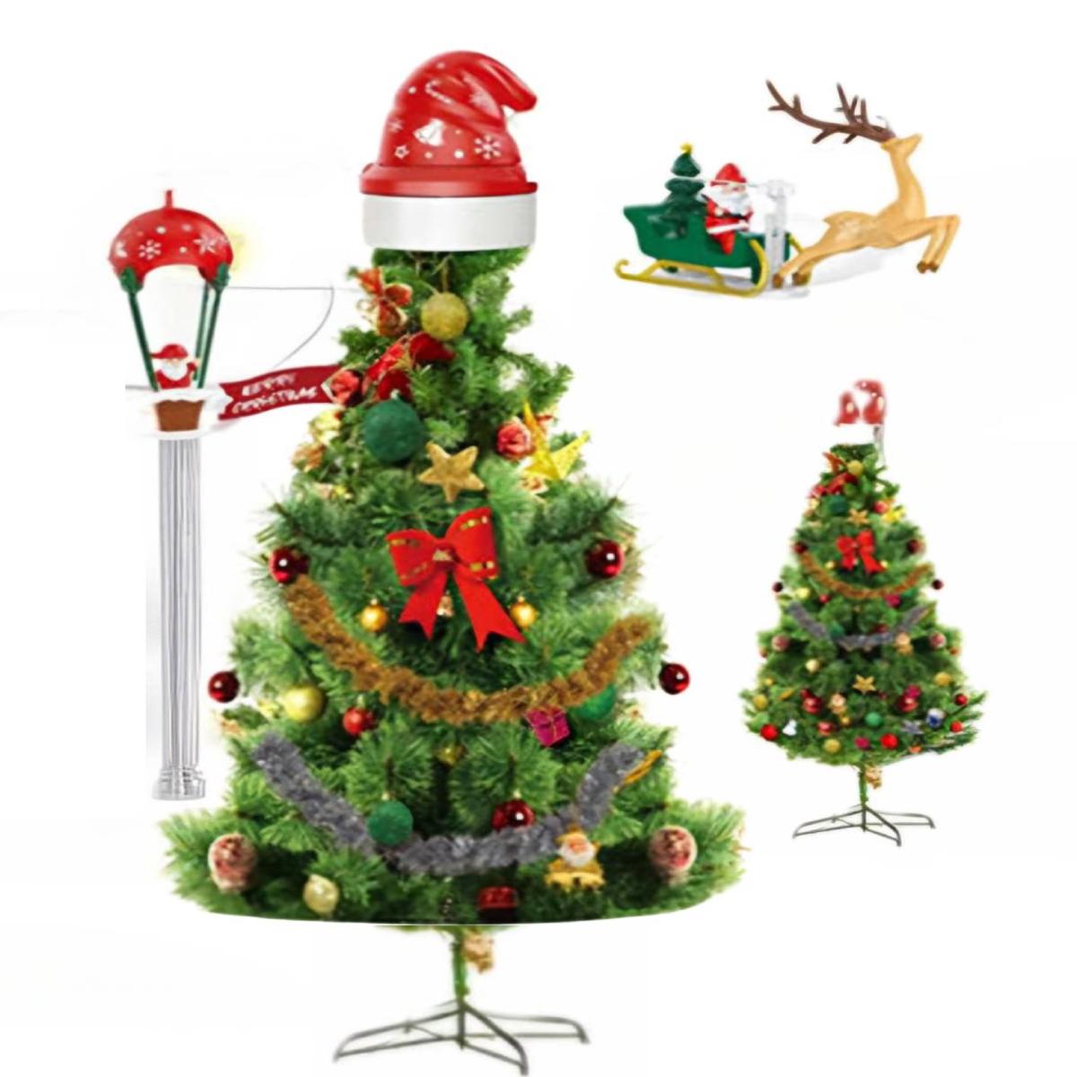 12cm Rotating LED Christmas Tree Topper with Sound