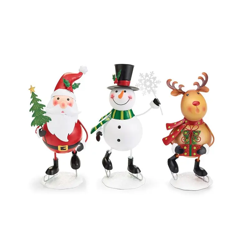 TIN FIGURINE SANTA SNOWMAN REINDEER ASTD