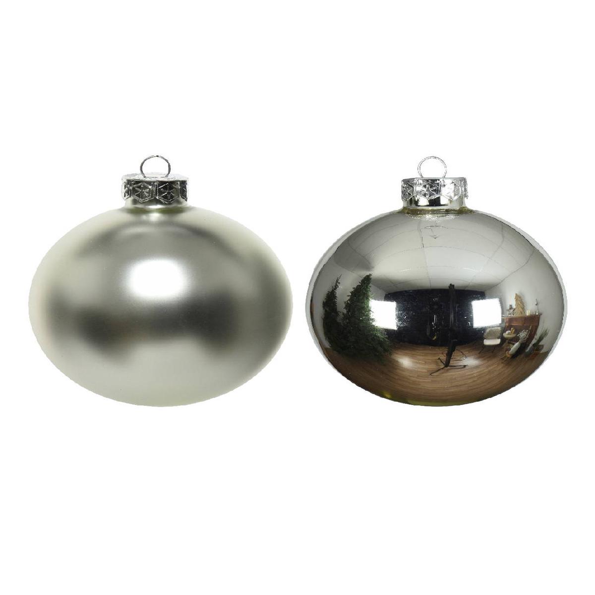 10cm Silver Glass Christmas Tree Ball, Assorted Product