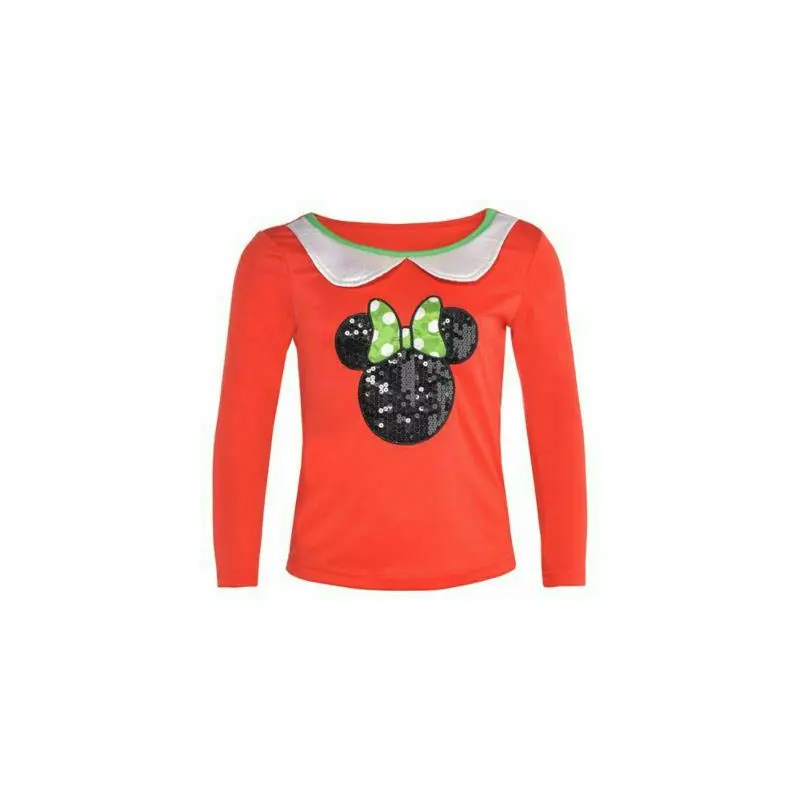Girls Holiday Minnie Mouse Long-Sleeve Shirt