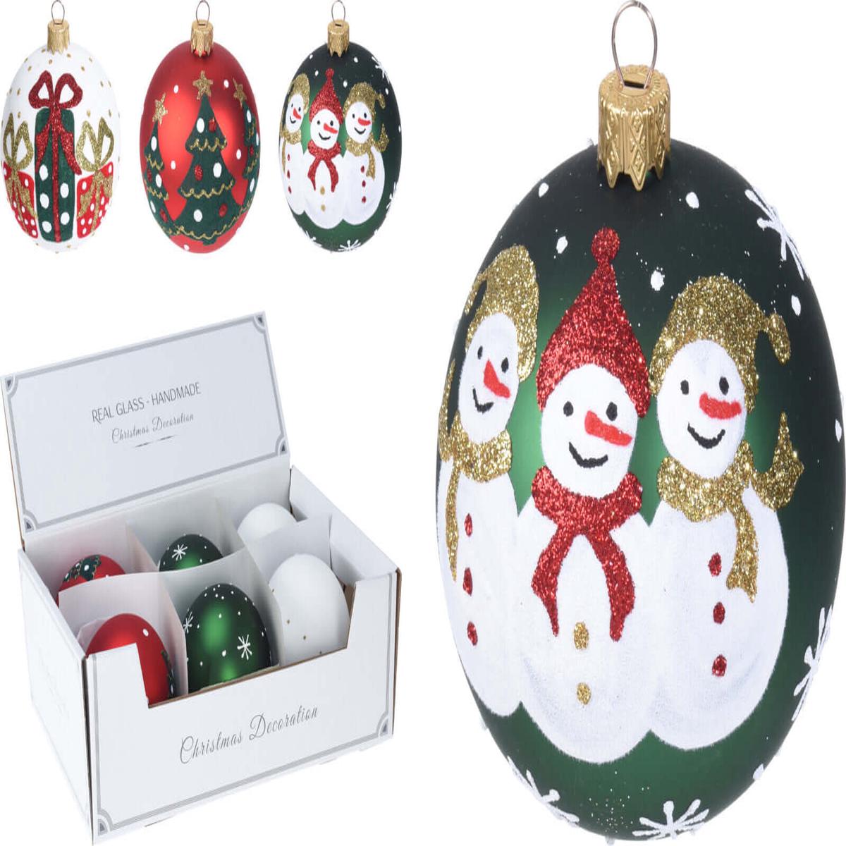 10cm Glass Christmas Tree Ball Assorted Decorations
