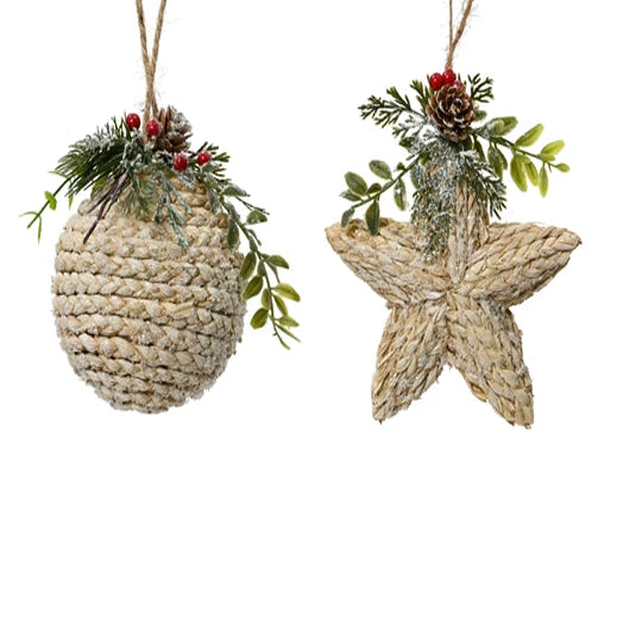Xmas figure cornleaf foam berries pe leaves natural L.5cm x W.14cm x H.17cm