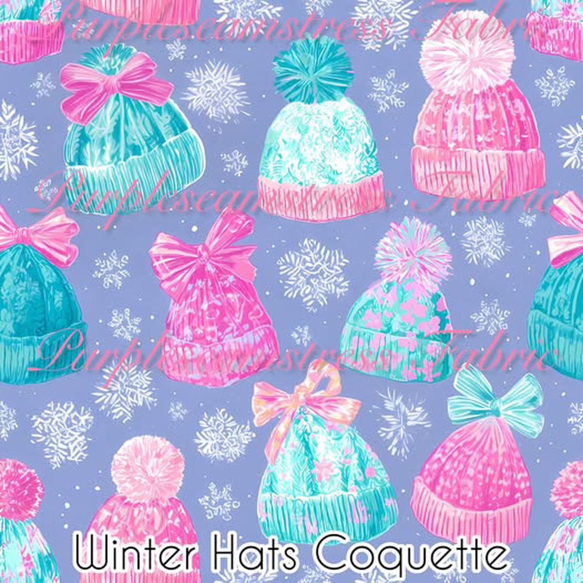 Winter Hats Coquette  Fabric
