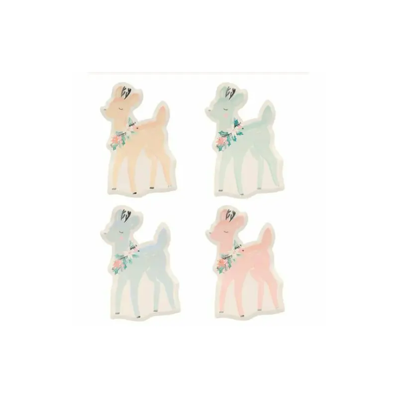 Pastel Deer Plates (x 8)