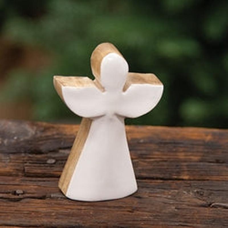 Wood and Enamel Angel Silhouette Block - 4