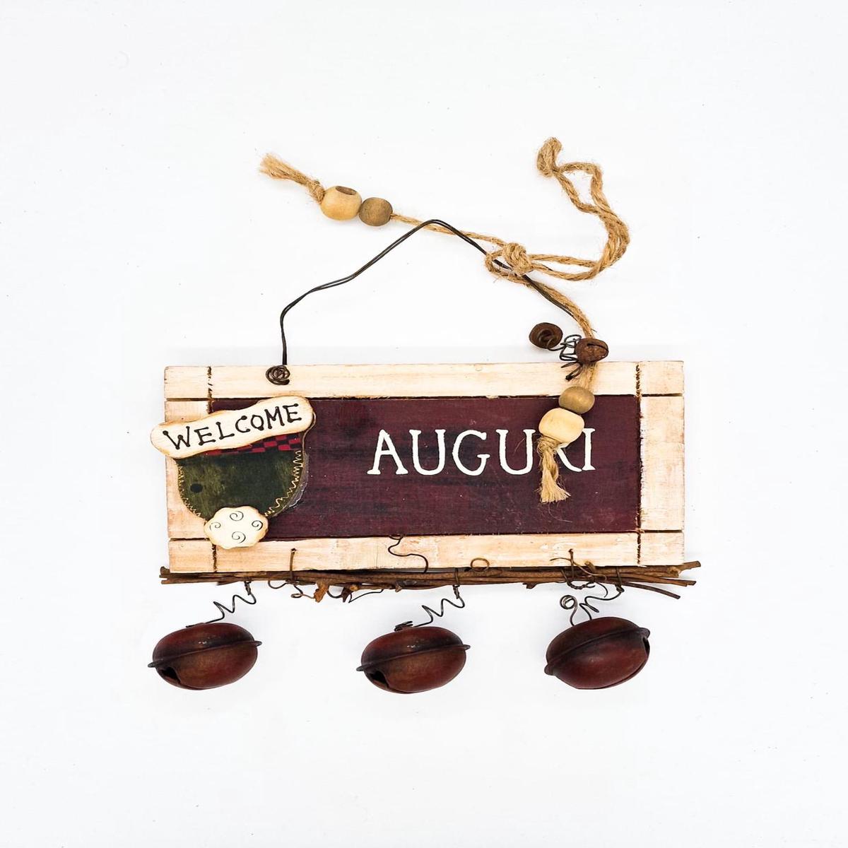 Wooden Christmas Sign Outside the Door