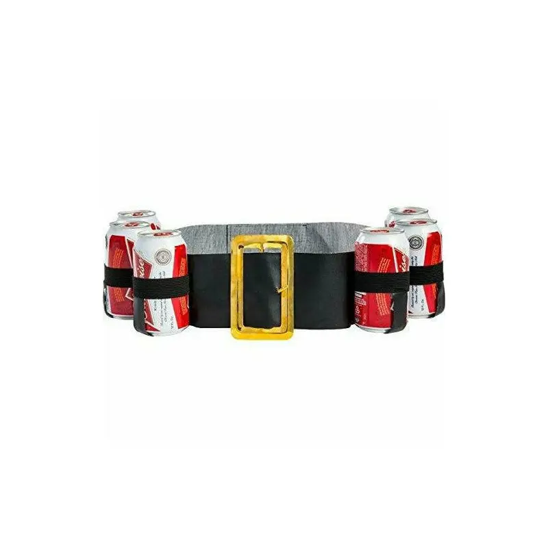 Black Vinyl Faux Leather Drinking Belt