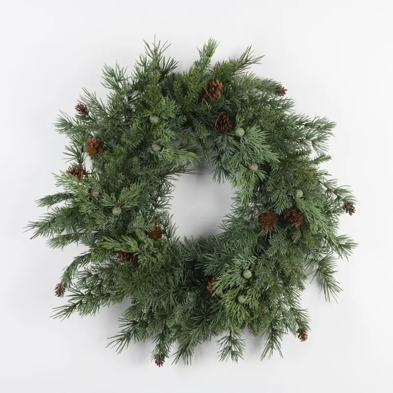 Wreath Cedar +Cone D60cm Green
