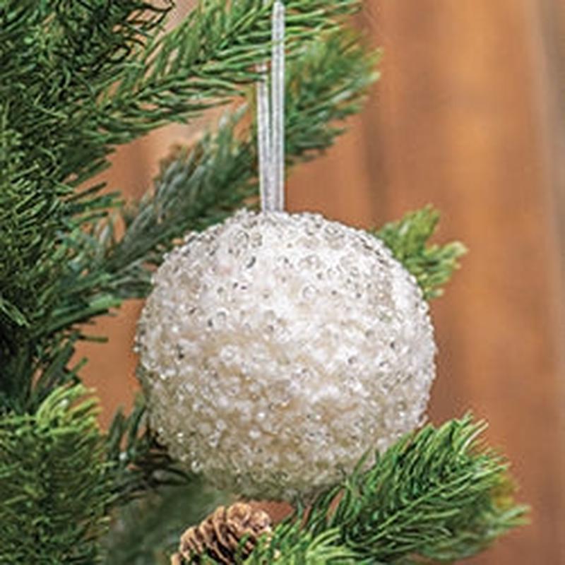 *Icy Snowball Fabric Ornament