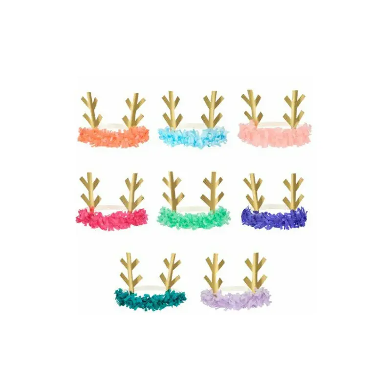 Reindeer Fringe Antler Headbands (x 8)