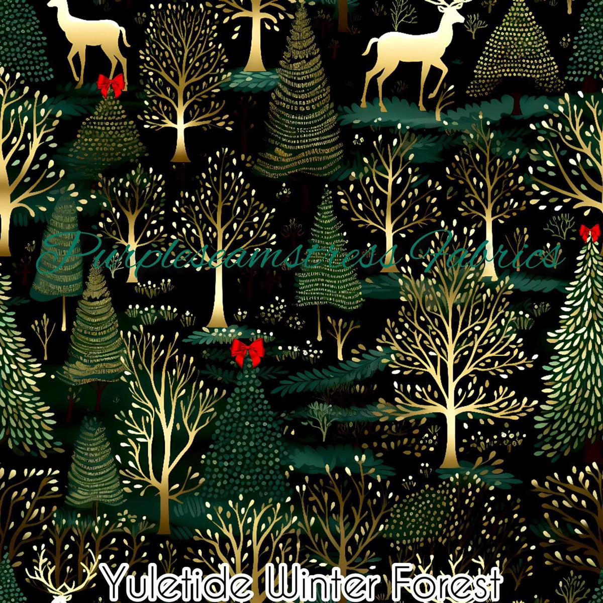 Yuletide Winter Forest  Fabric