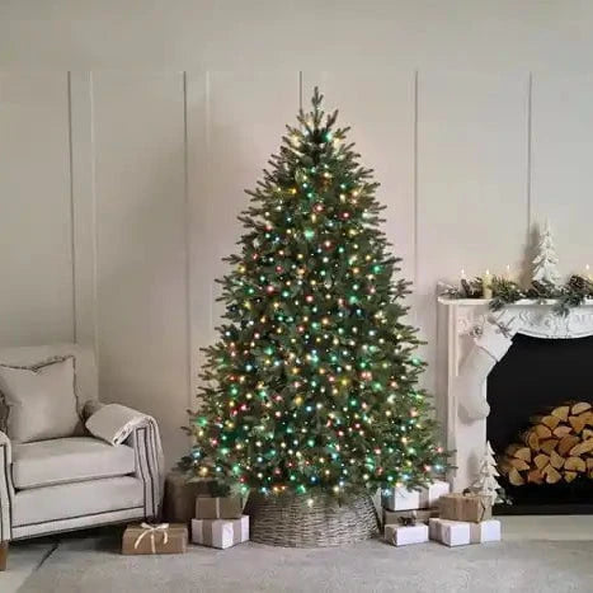 1000 Compact Christmas Tree Lights - Multicolour