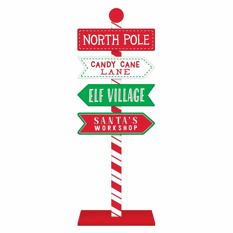 North Pole Directional Standing Sign