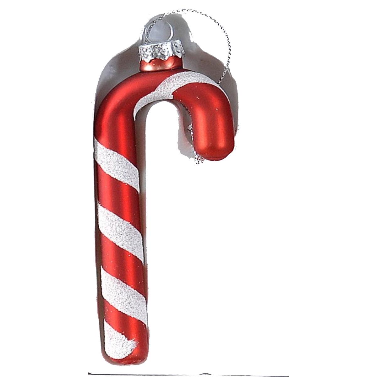 11cm Glass Candy Stick Christmas Tree Decoration