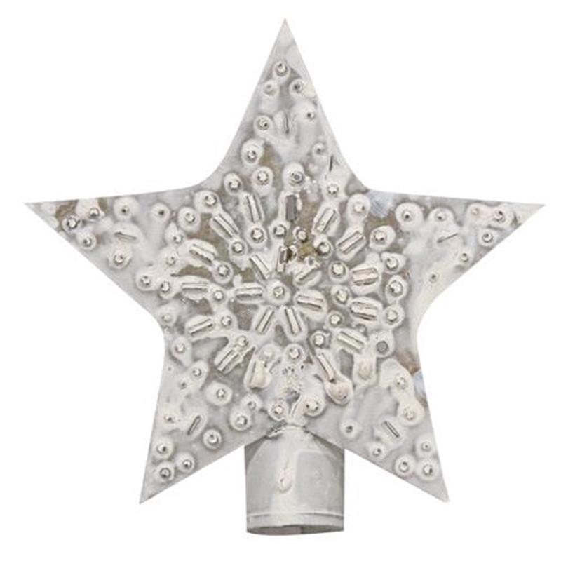 Whitewashed Star Tree Topper 5