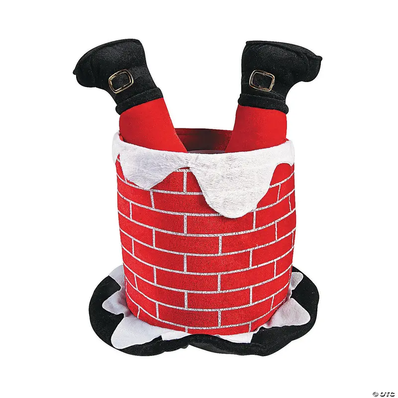 Plush Chimney Hat with Santas Legs