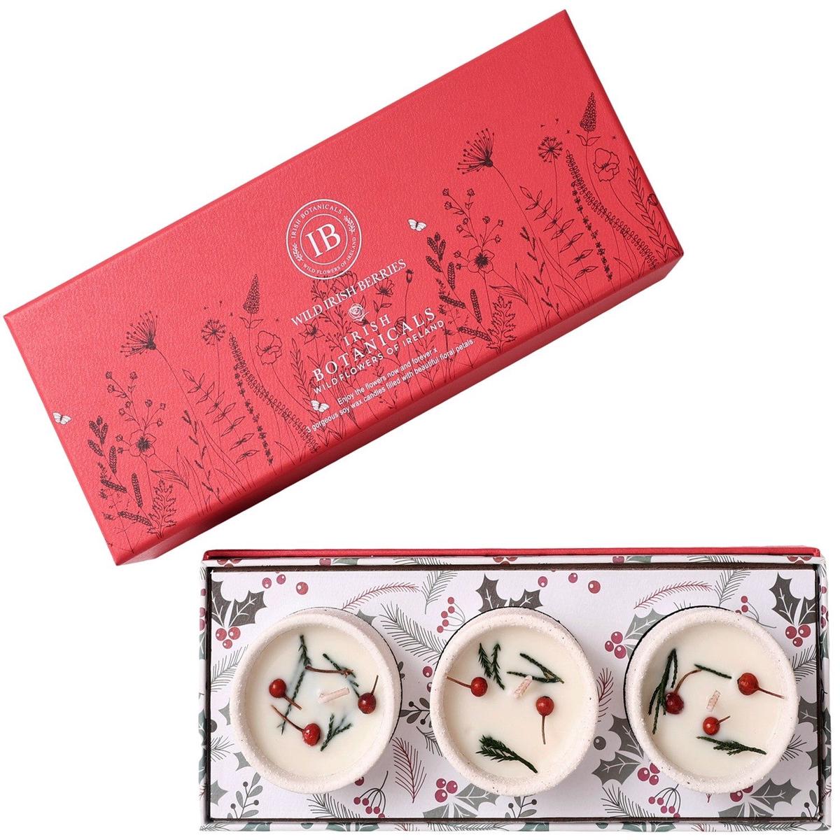 WILD IRISH BERRIES TRIO CERAMIC CANDLES