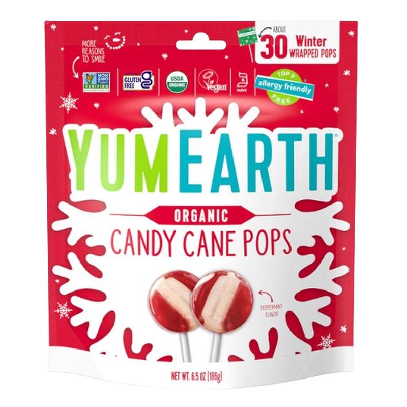 Yum Earth Organic Candy Cane Pops 6.5 oz. Bag