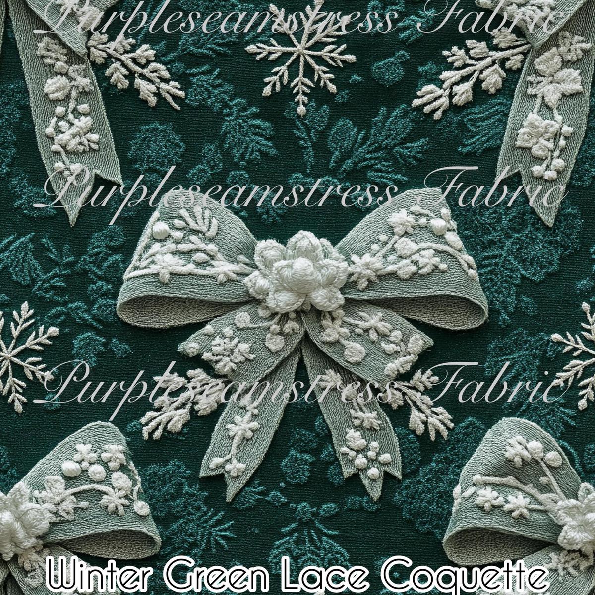 Winter Green Lace Coquette  Fabri...