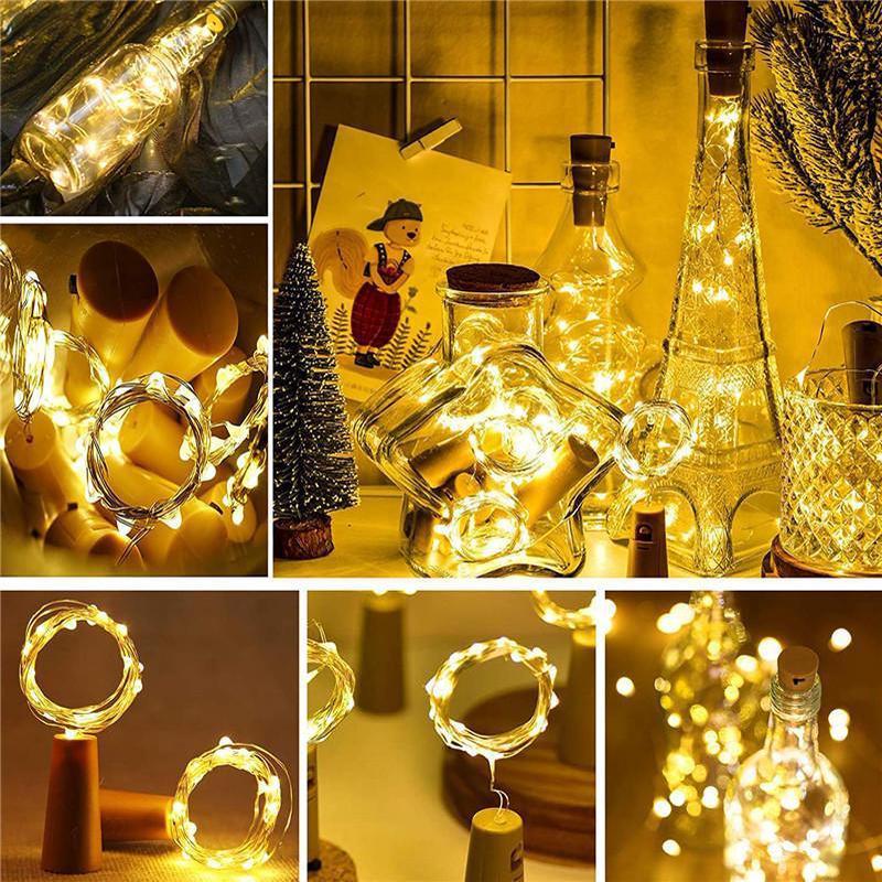 Wine Bottle Cork Lights10 LED/ 40 Inches Battery Operated Cork Shape Copper Wire Colorful Fairy Mini String Lights