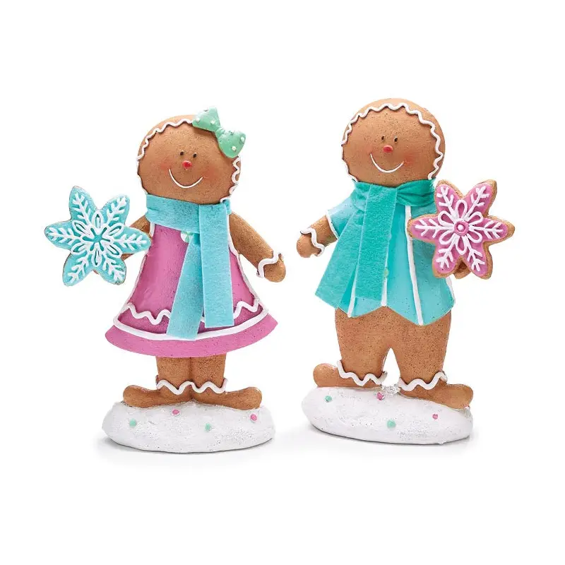 PASTEL GINGERBREAD COUPLE FIGURINE