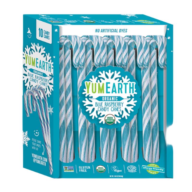 Yum Earth Organic Blue Raspberry Candy Canes 4.94 oz. Box