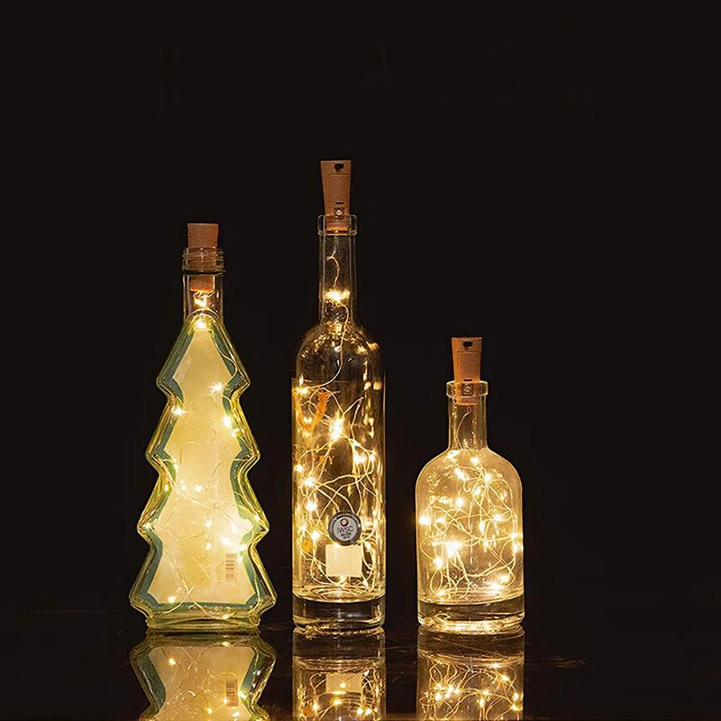 Wine Bottle Lights with Cork for Party