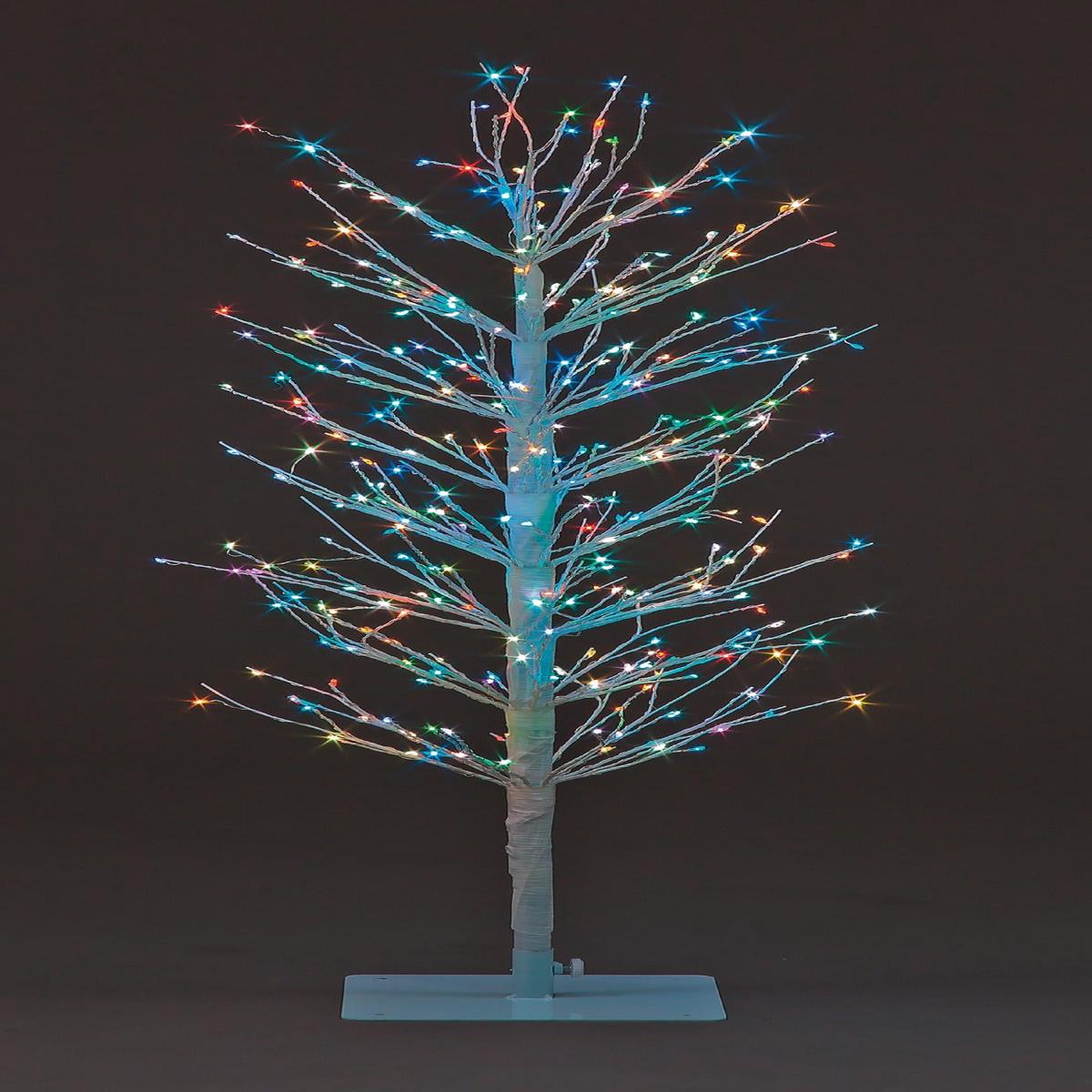 1.2cm White All Round Sculpt Tree w/ 400 MC Flashing LEDs Christmas Trees