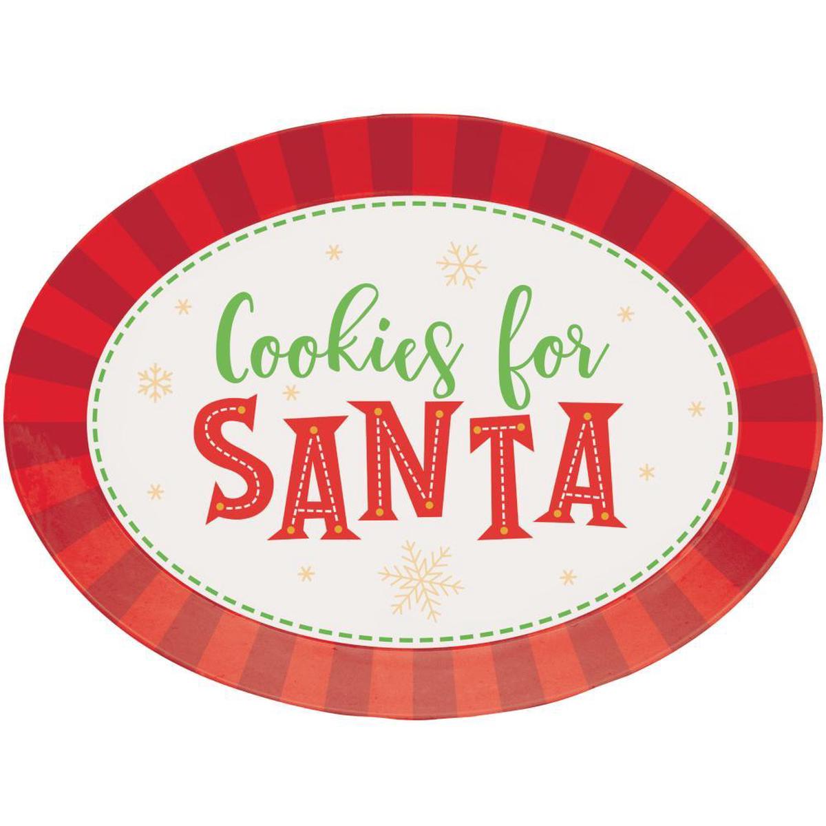 12/Case Bulk Cookies for Santa Oval Plastic Trays