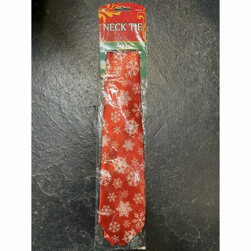 Chistmas Snowflakes Red Necktie