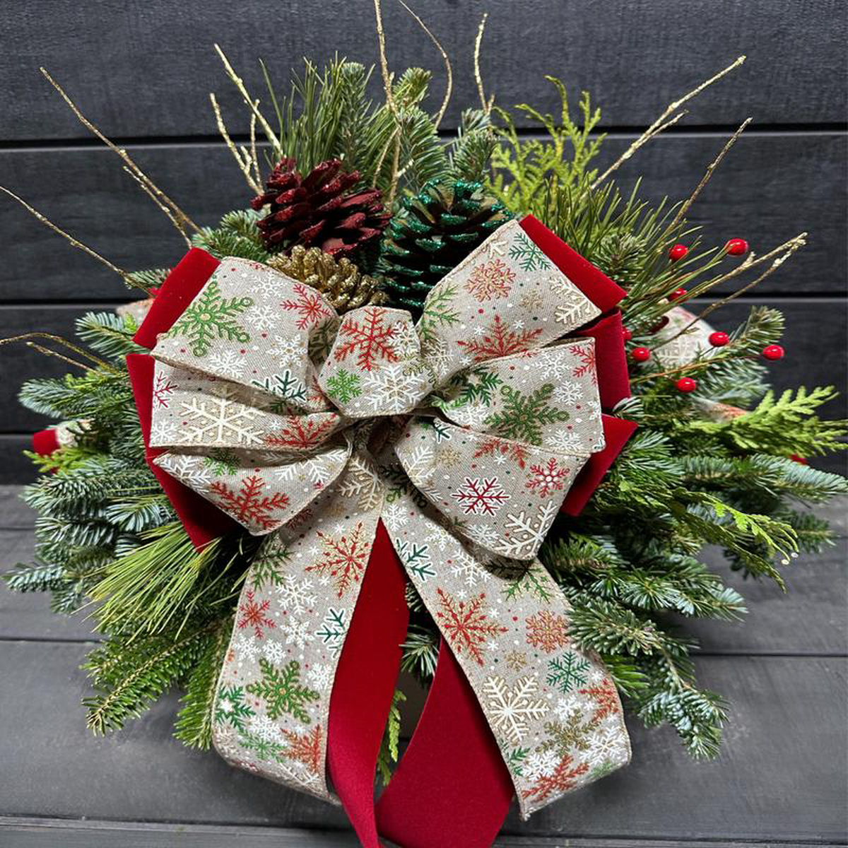 10 Decorated Snowflake Standard Pot (Xmas)