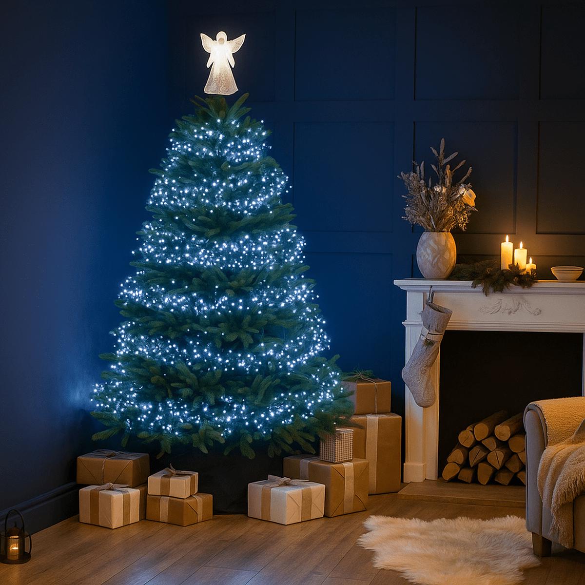 1000 Multifunction Cluster Christmas Tree Lights - White
