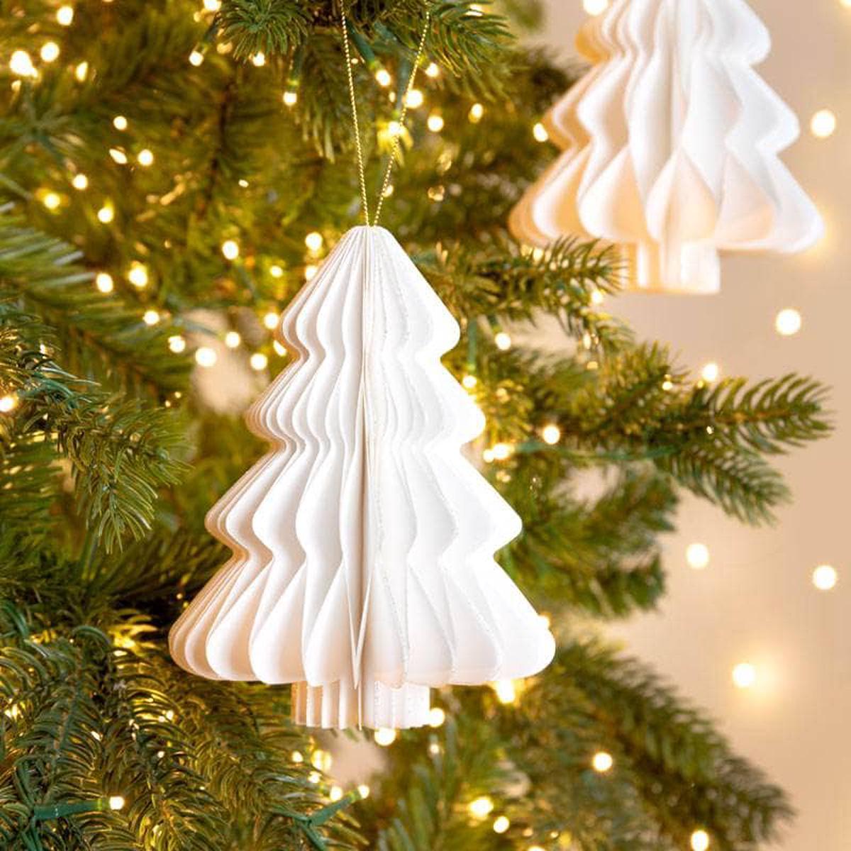 White Paper Tree Decoration - 15cm