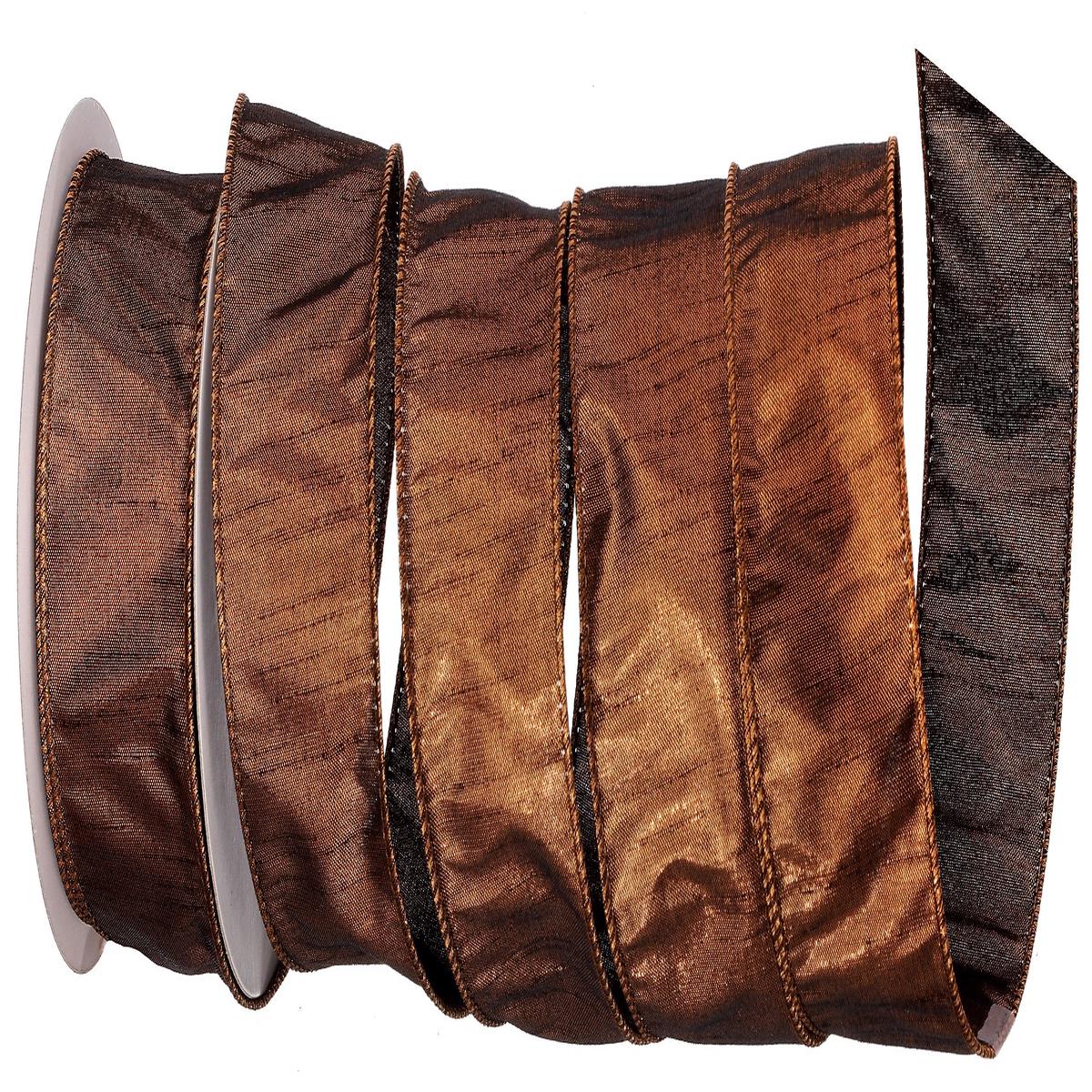 10 Yards of Metallic Copper Dupion Ribbon