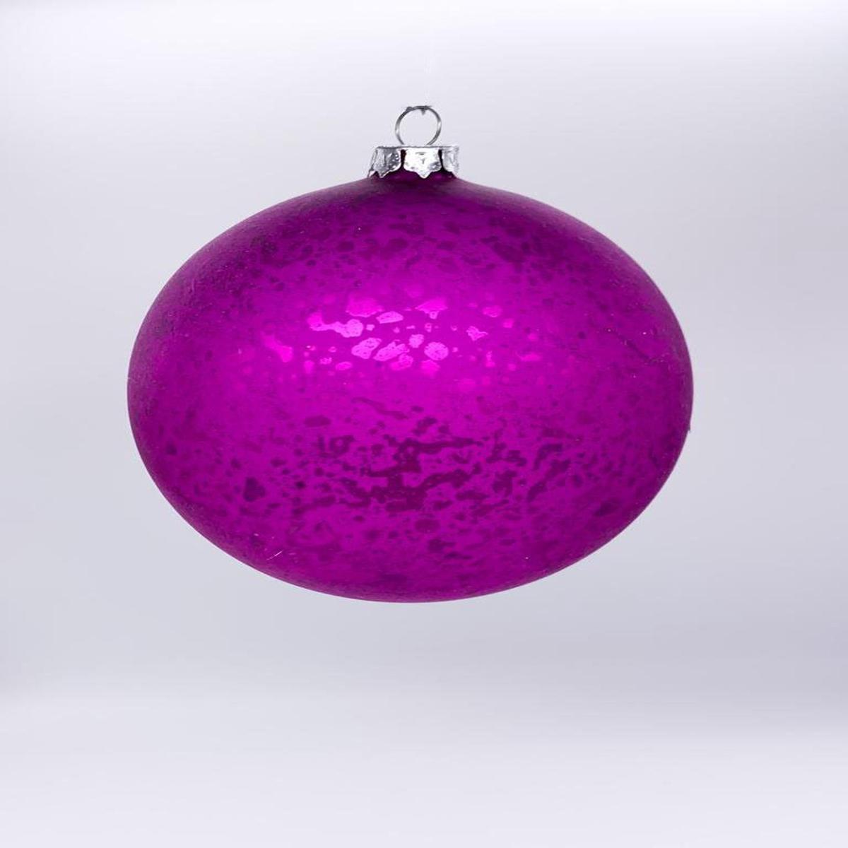10cm Purple Glass Christmas Tree Ball with a Spotted Effect