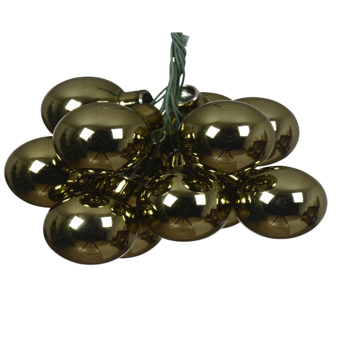 12pcs Rosemary Glass Christmas Tree Balls, 2.5cm, Glossy