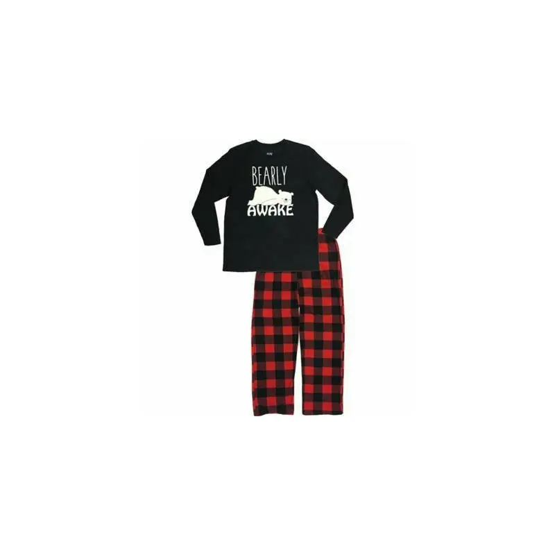 Mens Bearly Awake Pajamas Size M Multi-Colored