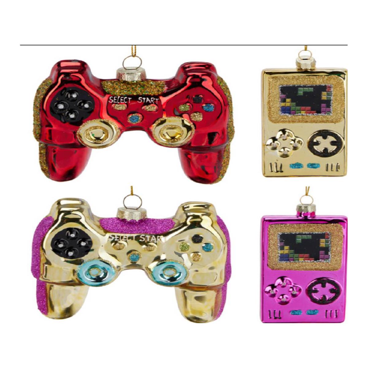 11cm Glitter Gameboy Joystick Christmas Decoration