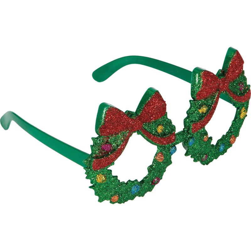 12/Case Bulk Christmas Wreaths Christmas Glasses Favor