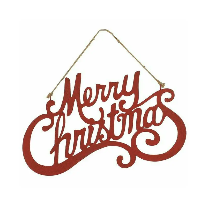 MERRY CHRISTMAS RED TIN WALL HANGING