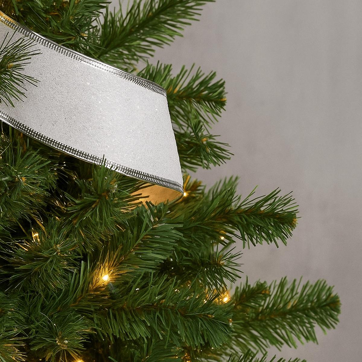 White Glitter Ribbon - 63mm x 10 yards
