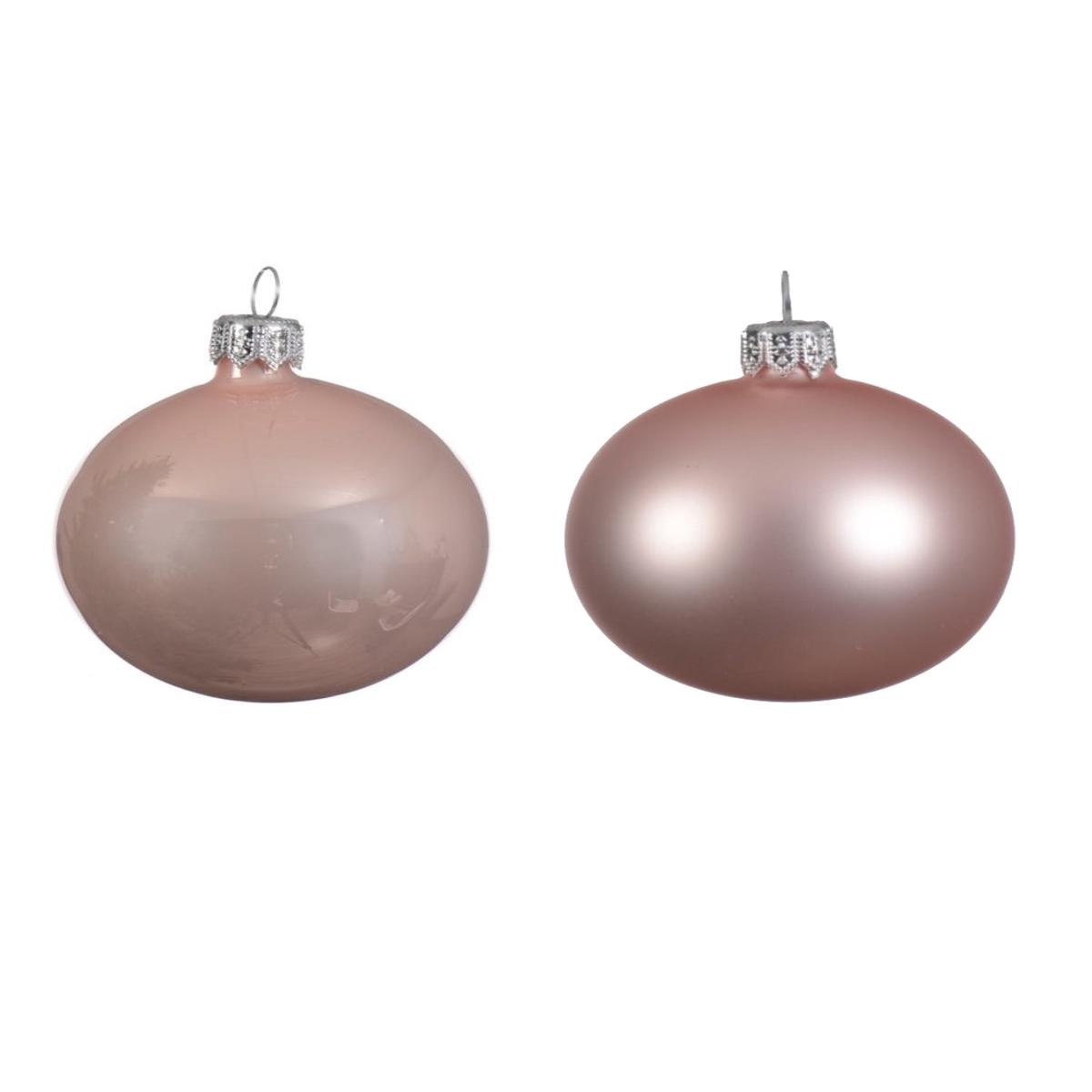 10cm Powder Pink Glass Christmas Tree Baubles