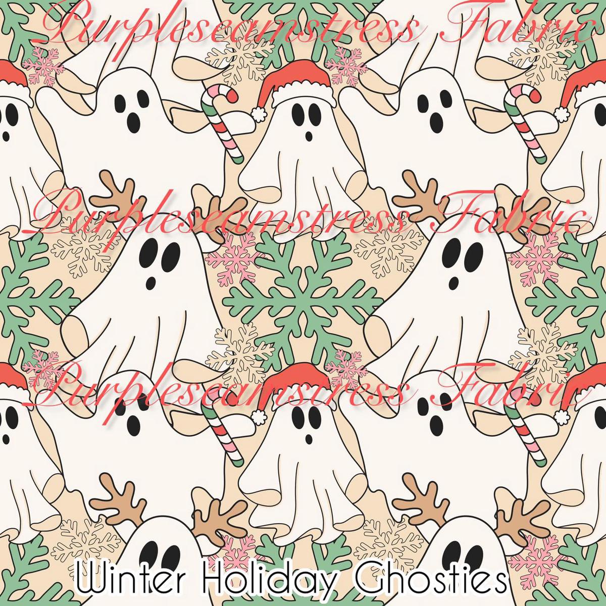 Winter Holiday Ghosties  Fabric