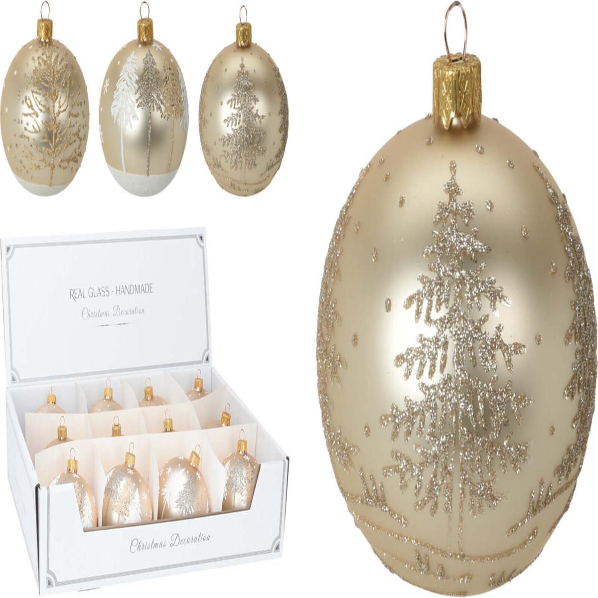 10cm Gold Glass Christmas Tree Ball, Assorted Product