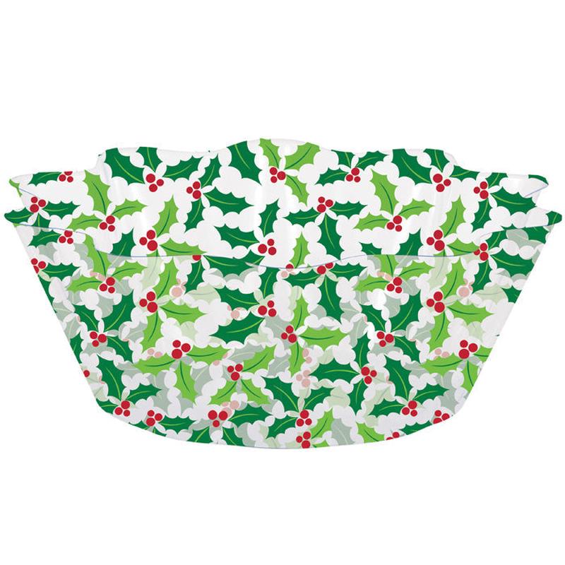 12/Case Bulk Holly Fluted Plastic Bowls