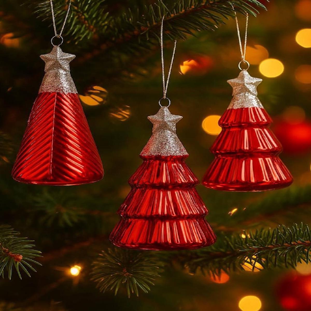 12cm Bordeaux Glass Christmas Tree Ornament